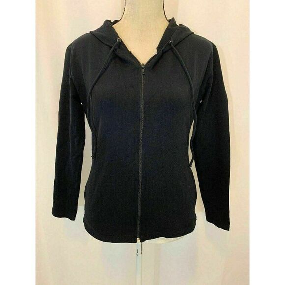 AMMA Black Zip Up Long Sleeve Athletic Jacket - Picture 1 of 7